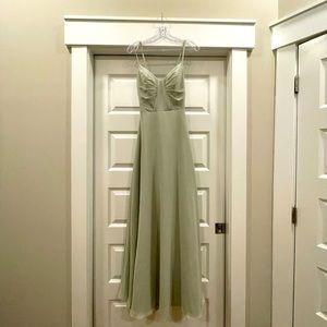 Aura Stella Sage Green Bridesmaid Dress
